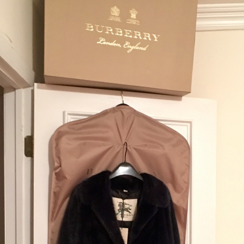 Burberry Mink Coat (Navy, Size10)- New With Tags
